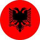flag of albania flat round 128x128